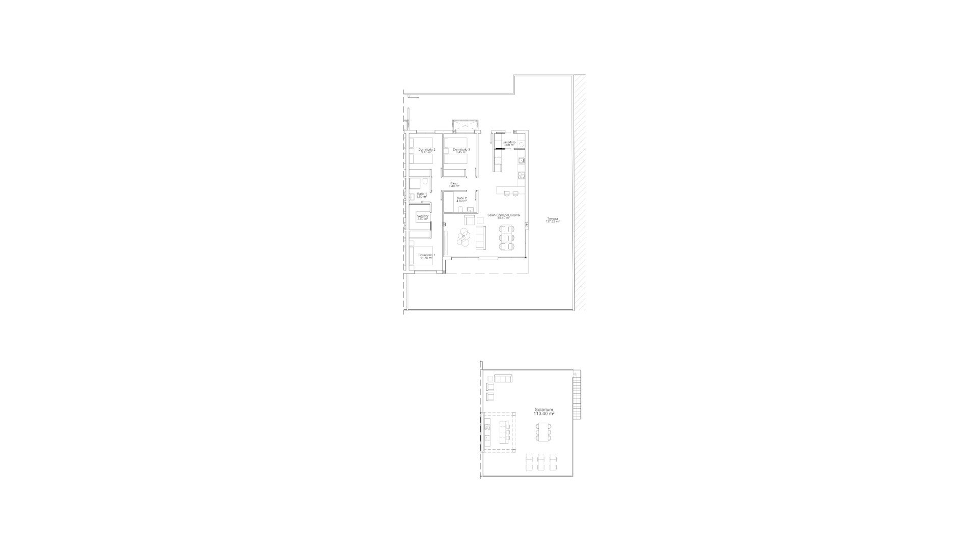 Penthouse floor plan, 3 bedrooms in AIRES DEL MEDITERRANEO 4 No. 6