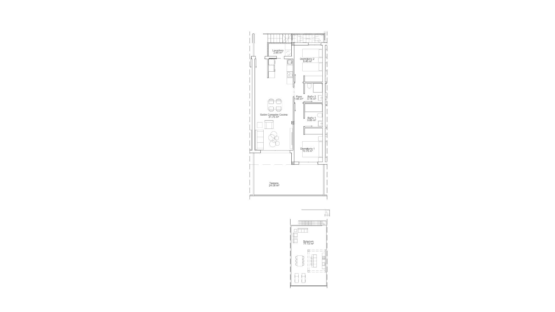 Penthouse floor plan, 2 bedrooms in AIRES DEL MEDITERRANEO 4 No. 5